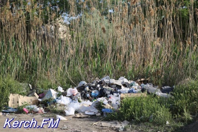 Новости » Общество: У моря в центре Керчи сделали свалку мусора