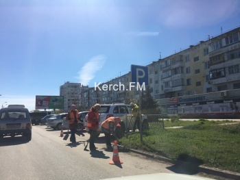 Новости » Общество: В Керчи чистят обочины