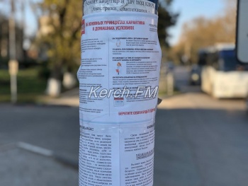 На столбах в Керчи расклеили листовки с информацией о коронавирусе