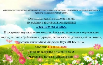 Новости » Общество: Керчан приглашают на бесплатные занятия в творческое объединение «Экология и мы»