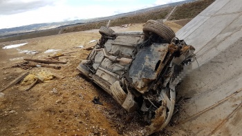 «Mazda» улетела в кювет на трассе «Таврида»