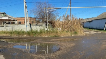 Новости » Общество: Керчане просят засыпать огромные ямы на Щорса