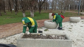 Новости » Общество: В Комсомольском парке привели в порядок клумбы для последующей высадки цветов