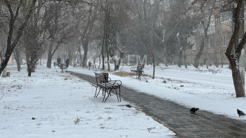 Новости » Общество: В Керчи выпал долгожданный снег, - горожане