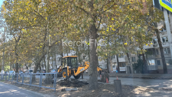 Новости » Общество: Водоканал на Генерала Петрова в Керчи устраняет порыв водовода