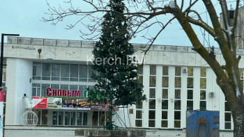 Новости » Общество: Праздник закончился: у ДК «Корабел» начали разбирать ёлку